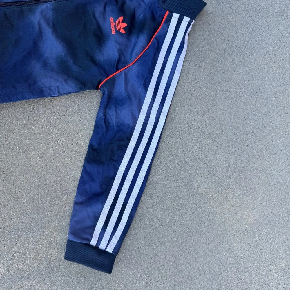 Adidas Originals Kids Navy Tie Dye Primegreen Track Jacket Orange Trefoil Size 6